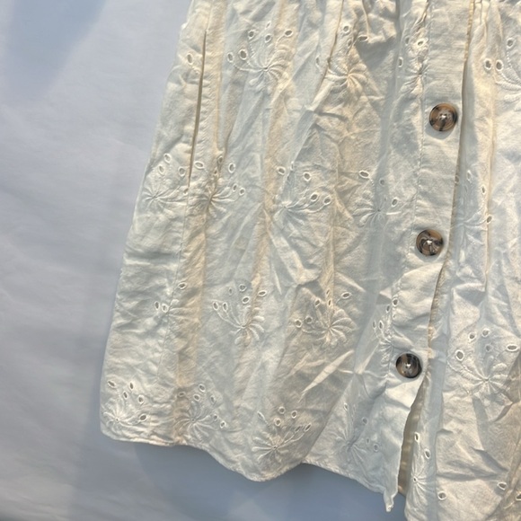 Zara Cream Eyelet Mini Dress - Picture 3 of 5